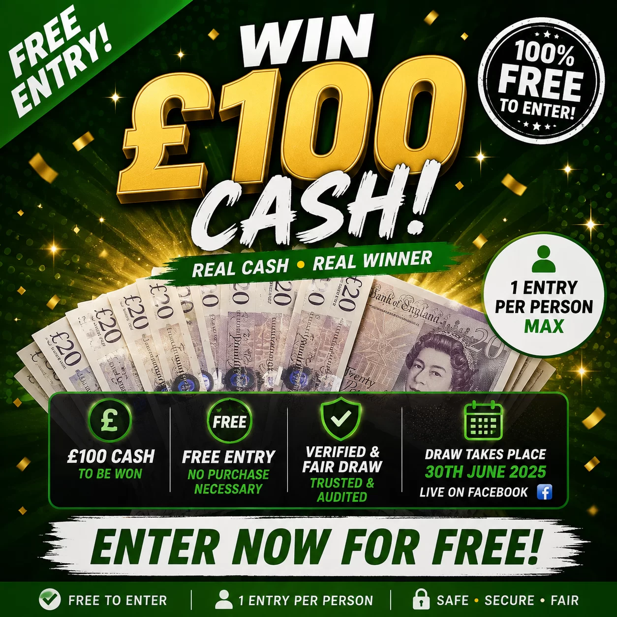 FREE £100 CASH GIVEAWAY
